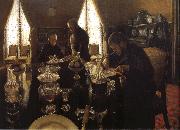 Gustave Caillebotte Supper oil painting on canvas